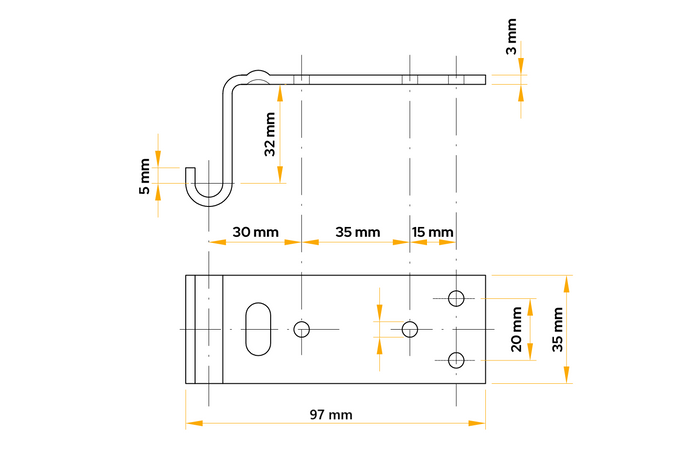 Supporto per gancio laterale WINTERHOFF BVG 70-A per gancio laterale del rimorchio