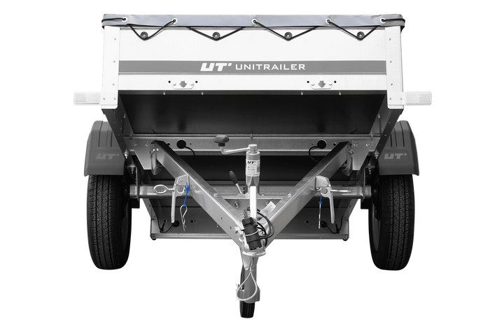 Rimorchio leggero Unitrailer Garden Trailer 200 kipp (new) 200x106 con ruotino e telone grigio