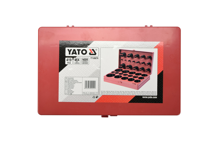Set di O-ring in gomma YATO YT-06876, assortimento di misure, 419 pezzi