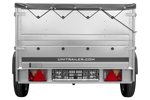 Rimorchio leggero 200x125 UNITRAILER GARDEN 201 KIPP con sponde BIS, telaio H-0 e telone grigio