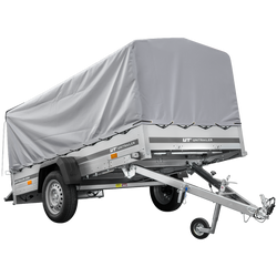RIMORCHIO CARRELLO LEGGERO 750 KG + RUOTINO + CENTINA CON TELO GRIGIO UNITRAILER GARDEN TRAILER 264 KIPP