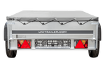 Rimorchio per auto 230x125 UNITRAILER GARDEN 230 KIPP con copertura grigia