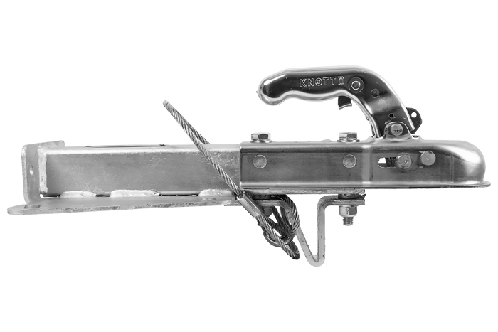 Gancio di traino KNOTT K7.5-H+KZE7.5 con supporto e cavo per rimorchio da 750 kg con timone a V.
