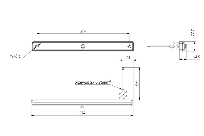 Lampada interna per auto a LED HORPOL LWD3106 da 270 lm con interruttore