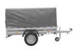 Rimorchio monoasse 200x125 UNITRAILER GARDEN 201 KIPP con telaio H-800 e copertura grigia