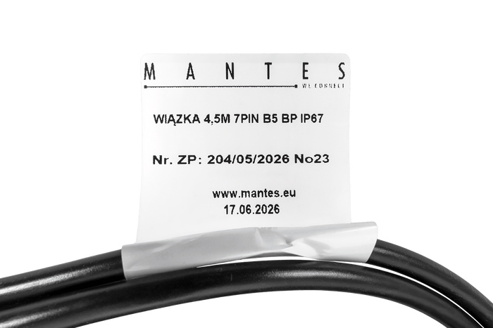 MANTES installazione elettrica, cablaggio per rimorchio barca 4,4 m, spina a 7 pin, 2 baionette a 5 pin