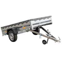 Rimorchio con telo fino a 750 kg Unitrailer Garden Trailer 230 KIPP con ruotino di appoggio e telo piatto grigio