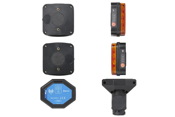Luci posteriori a LED ProPlus a 13 pin, 4 funzioni sinistra + destra, magnetiche, Bluetooth