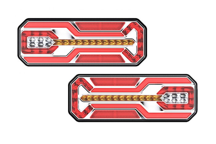 Luci posteriori TruckLED L1949+L1950 con cavo LED da 0,45 m e 6 funzioni (sinistra + destra).