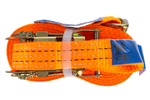 Set di quattro cinghie di trasporto UNITRAILER arancioni da 10 m/35 mm/2 t con tenditore