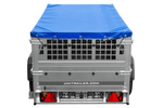 Rimorchio monoasse 200x106 UNITRAILER GARDEN 200 KIPP con sponde in rete e telone blu