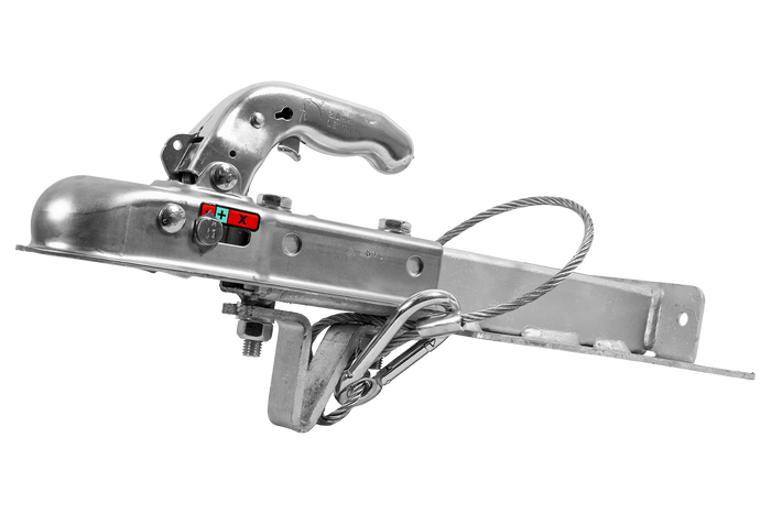 Gancio di traino KNOTT K7.5-H+KZE7.5 con supporto e cavo per rimorchio da 750 kg con timone a V.