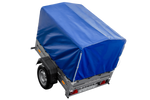 Rimorchio leggero 150x106 con telone blu e centina PTT 750 kg Garden Trailer 150 kipp