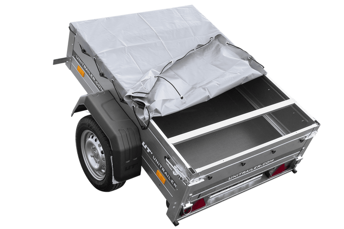 Rimorchio monoasse 150x106 UNITRAILER GARDEN 150 KIPP con telaio H-0 e copertura grigia
