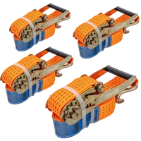 Set di quattro cinghie di trasporto UNITRAILER arancioni da 4 m/50 mm/5 t con tenditore