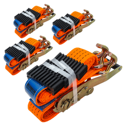 Set di quattro cinghie di trasporto a 3 punti con tendicinghia per rimorchio UNITRAILER 3m/50mm/4t arancione