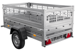 Rimorchio leggero Unitrailer Garden Trailer 200 kipp (new) con ruotino e sovrasponde a rete