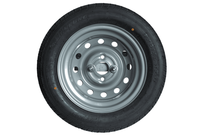 Ruota di scorta per rimorchio con staffa PNEUMATICO LINGLONG 155/70 R13 75N CERCHIO UNITRAILER 4Jx13&quot;H2 4x100 ET:30