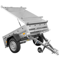 Rimorchio ad asse singolo 750 kg PTT 150 X 106 Garden Trailer 150 KIPP con copertura in alluminio