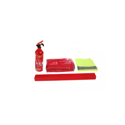 Kit per auto HERMON: kit di pronto soccorso, estintore, triangolo, giubbotto