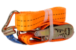 Set di quattro cinghie di trasporto UNITRAILER arancioni da 3 m/35 mm/2 t con tenditore