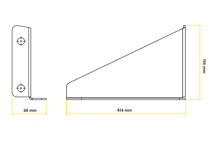 STAFFE LATERALI 41,4 cm PER INSTALLAZIONE SERBATOIO ACQUA LOKHEN DA 30 L 2 pz