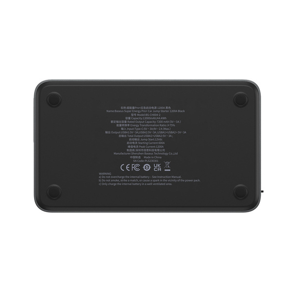 Avviatore Power Bank BASEUS Super Energy Pro+ Jump Starter 12V 12000mAh 1200A + caricabatterie USB