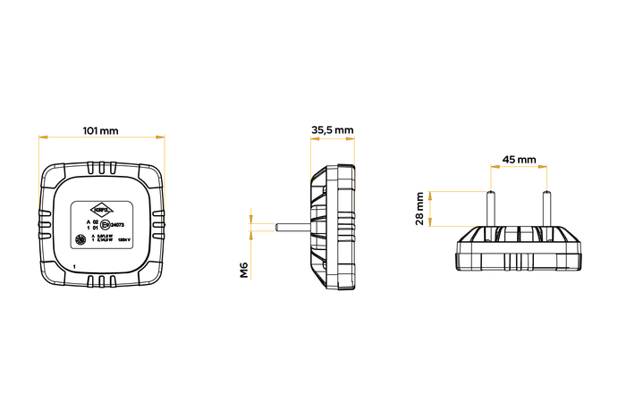 HORPOL ROCA LZD2800 Fanale posteriore a LED 3 funzioni universale