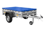 Rimorchio leggero 200x106 UNITRAILER GARDEN 200 KIPP con telaio H-0 e copertura blu