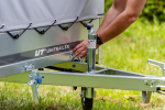 Rimorchio carrello leggero senza freni 230x125 con ruotino telone grigio e struttura PTT 750 kg Garden Trailer 230 kipp