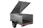 Rimorchio leggero 200x125 UNITRAILER GARDEN 201 KIPP con sponde BIS e copertura in alluminio
