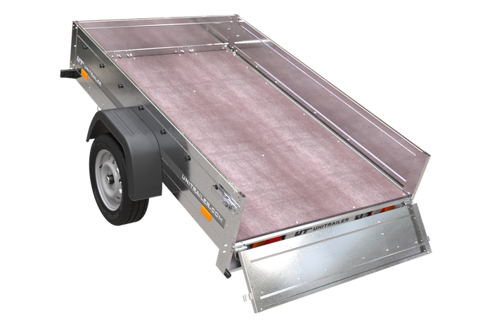 Rimorchio leggero senza freni 200x125 cm Unitrailer Garden Trailer 201 kipp