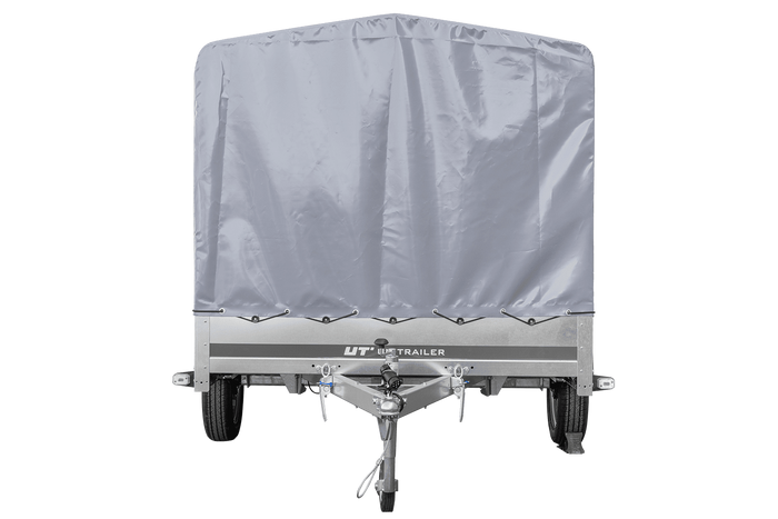 Rimorchio monoasse 264x150 UNITRAILER GARDEN 265 KIPP con telaio H-1100 e copertura grigia