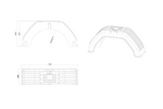 Set di due parafanghi per rimorchio da 13-14", passaruota piatti 710/200 mm
