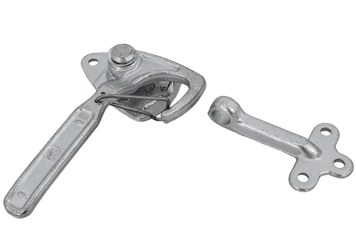 Gancio di traino destro con dispositivo di fissaggio WINTERHOFF WV 20-R + WVG 20-A, chiusura completa del lato rimorchio