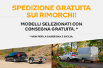 RIMORCHIO CARELLO TRASPORTO COSE RIMORCHIO LEGGERO 750 KG UNITRAILER GARDEN TRAILER 200 KIPP CON COPERCHIO IN ALLUMINIO SOVRASPONDE E RUOTINO D'APPOGGIO