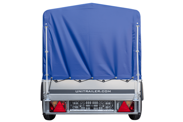 Rimorchio monoasse 200x106 UNITRAILER GARDEN 200 KIPP con telaio H-800 e telone blu