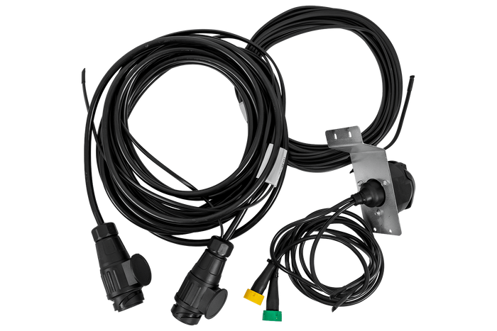 Impianto elettrico MANTES, cablaggio per rimorchio barca 11,67 m, spina a 13 pin, 2 baionette a 5 pin