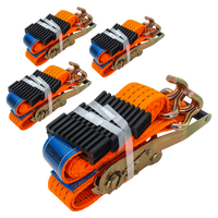 Set di quattro cinghie di trasporto a 3 punti con tendicinghia per rimorchio UNITRAILER 3m/50mm/4t arancione