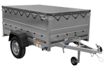 Rimorchio leggero 200x125 UNITRAILER GARDEN 201 KIPP con sponde BIS e copertura grigia