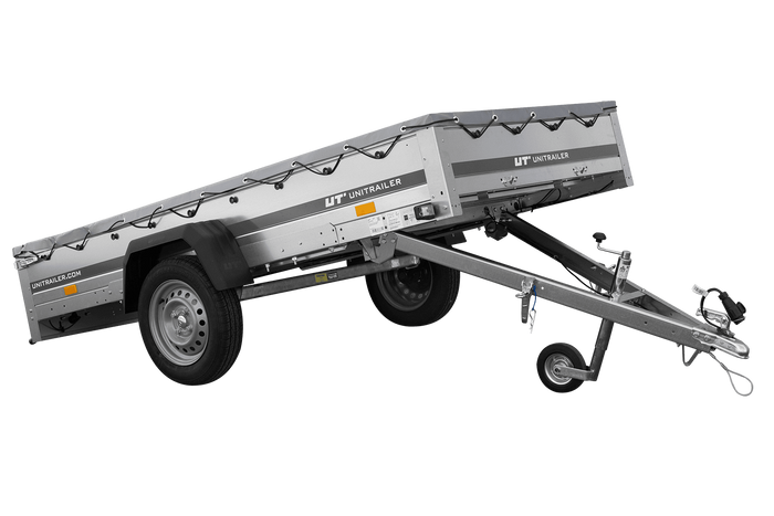 RIMORCHIO DA GIARDINO 264 KIPP CON RUOTA DI SUPPORTO, TELAIO H-0 E Telone GRIGIO