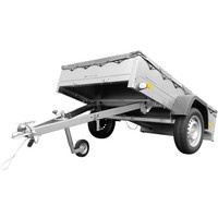 Rimorchio con telo fino a 750 kg Unitrailer Garden Trailer 230 KIPP con ruotino di appoggio e telo piatto grigio