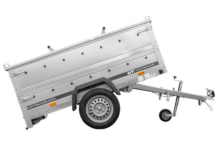 Rimorchio leggero 200x125 UNITRAILER GARDEN 201 KIPP con sponde BIS e copertura in alluminio