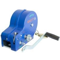Verricello manuale con fune e custodia blu per rimorchi carrelli portabarca 1135 kg Knott