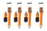 Set di quattro cinghie di trasporto a 3 punti con tendicinghia per rimorchio UNITRAILER 3m/50mm/4t arancione