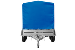 Rimorchio a due assi 264x125 UNITRAILER GARDEN 264/2 KIPP con telaio H-1100 e telone blu