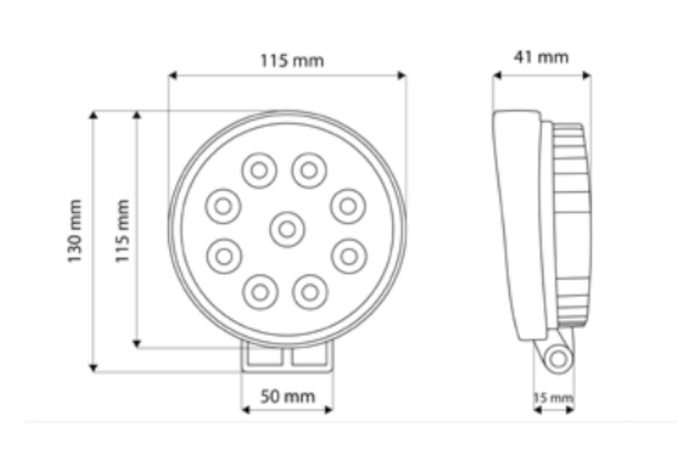 Riflettore per lampada da lavoro a LED TT TECHNOLOGY TT.13216 9xLED 2150lm