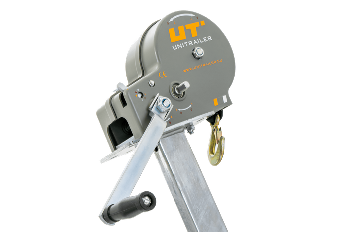 Verricello manuale da 1135 kg con staffa UNITRAILER per rimorchio per carro attrezzi 