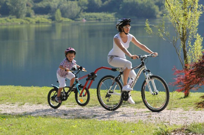 Barra di traino per bicicletta Trail Angel - Rossa