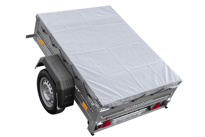 Rimorchio monoasse 150x106 UNITRAILER GARDEN 150 KIPP con telaio H-0 e copertura grigia